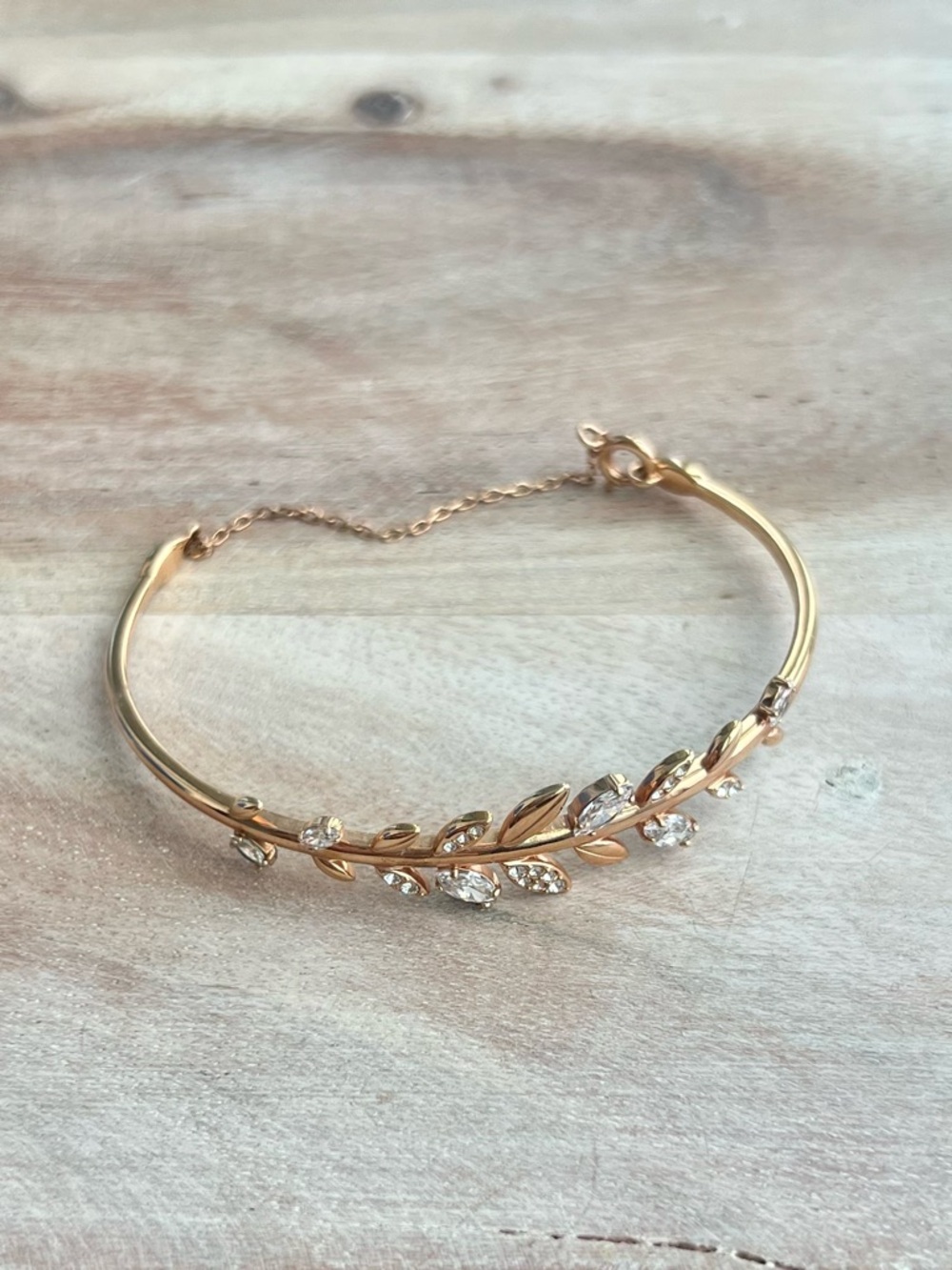SWAROVSKI Rose Gold Mayfly Bangle Bracelet